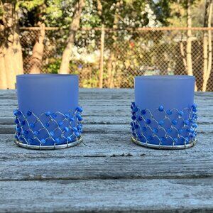 NWT🆕Hallmark Beaded Votive Candle Holders - Set of 2